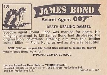 1966 Philadelphia Thunderball James Bond #18 Death Dealing Damsel Back