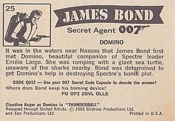 1966 Philadelphia Thunderball James Bond #25 Domino Back