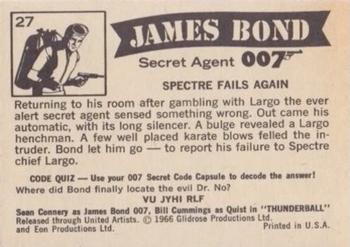 1966 Philadelphia Thunderball James Bond #27 SPECTRE Fails Again Back