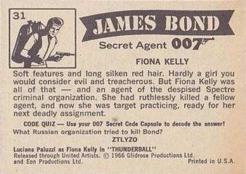 1966 Philadelphia Thunderball James Bond #31 Fiona Kelly Back