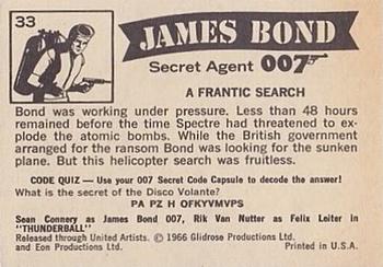 1966 Philadelphia Thunderball James Bond #33 A Frantic Search Back