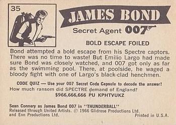 1966 Philadelphia Thunderball James Bond #35 Bold Escape Foiled Back