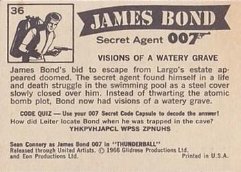 1966 Philadelphia Thunderball James Bond #36 Visions Of A Watery Grave Back