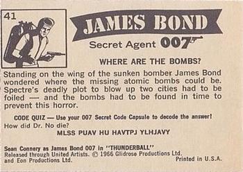 1966 Philadelphia Thunderball James Bond #41 Where Are The Bombs? Back