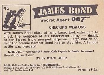 1966 Philadelphia Thunderball James Bond #45 Checking Weapons Back