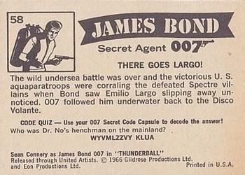 1966 Philadelphia Thunderball James Bond #58 There Goes Largo! Back