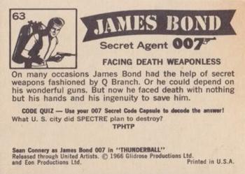 1966 Philadelphia Thunderball James Bond #63 Facing Death Weaponless Back