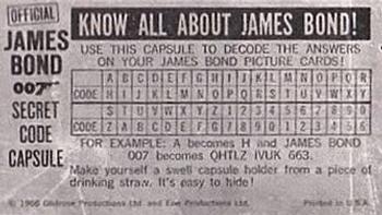 1966 Philadelphia Thunderball James Bond #NNO Secret Code Capsule Decoder Front