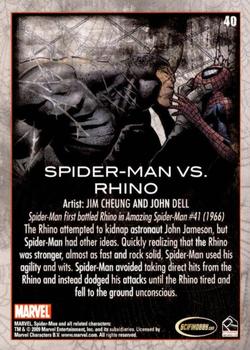 2009 Rittenhouse Spider-Man Archives - Foil #40 Spider-Man vs. Rhino Back