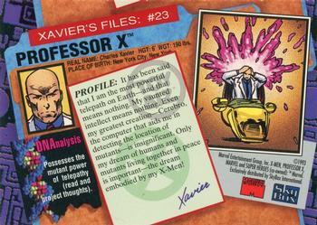 1993 Toy Biz X-Men Series 2 #23 Professor X Back