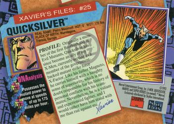 1993 Toy Biz X-Men Series 2 #25 Quicksilver Back