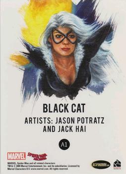 2009 Rittenhouse Spider-Man Archives - Allies Painted Art #A1 Black Cat Back