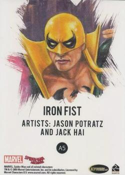 2009 Rittenhouse Spider-Man Archives - Allies Painted Art #A5 Iron Fist Back