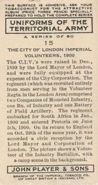 1939 Player's Uniforms of the Territorial Army #15 The City of London Imperial Volunteers 1900 Back