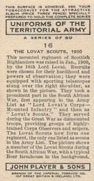 1939 Player's Uniforms of the Territorial Army #16 The Lovat Scouts 1900 Back
