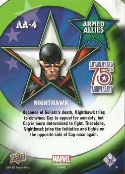 2016 Upper Deck Captain America 75th Anniversary - Armed Allies Rainbow Foil #AA-4 Nighthawk Back