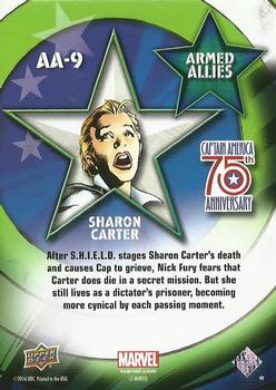 2016 Upper Deck Captain America 75th Anniversary - Armed Allies Rainbow Foil #AA-9 Sharon Carter Back