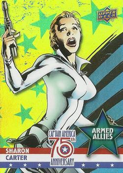 2016 Upper Deck Captain America 75th Anniversary - Armed Allies Rainbow Foil #AA-9 Sharon Carter Front