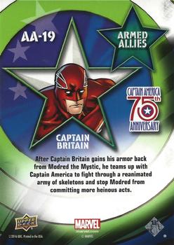 2016 Upper Deck Captain America 75th Anniversary - Armed Allies Rainbow Foil #AA-19 Captain Britain Back