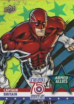 2016 Upper Deck Captain America 75th Anniversary - Armed Allies Rainbow Foil #AA-19 Captain Britain Front