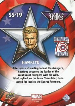 2016 Upper Deck Captain America 75th Anniversary - Stars and Stripes Rainbow Foil #SS-19 Hawkeye Back