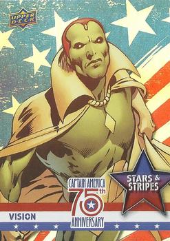 2016 Upper Deck Captain America 75th Anniversary - Stars and Stripes Rainbow Foil #SS-21 Vision Front