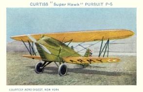 1929 Necco Real Airplane Pictures (E195) #7 Curtiss “Super Hawk” Pursuit P-5 Front
