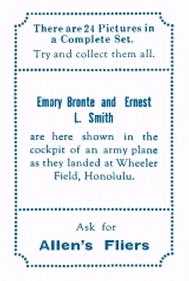 1926 Allen's Confectionery Flyers Series #NNO Emory Bronte and Ernest L. Smith Back
