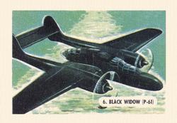 1945 Kellogg's All Wheat Aeroplanes (FC9-1) #6 Black Widow (P-61) Front