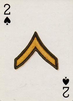 1986 The Military Playing Card Co. U.S. Rank Insignia Playing Cards #2♠ Private Second Class Front