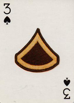 1986 The Military Playing Card Co. U.S. Rank Insignia Playing Cards #3♠ Private First Class Front