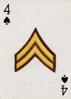 1986 The Military Playing Card Co. U.S. Rank Insignia Playing Cards #4♠ Corporal Front