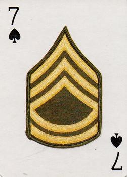 1986 The Military Playing Card Co. U.S. Rank Insignia Playing Cards #7♠ Sergeant First Class Front