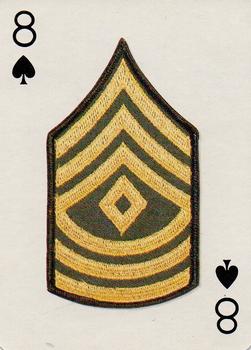 1986 The Military Playing Card Co. U.S. Rank Insignia Playing Cards #8♠ First Sergeant Front