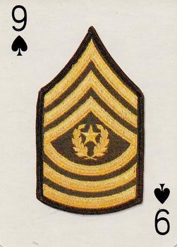 1986 The Military Playing Card Co. U.S. Rank Insignia Playing Cards #9♠ Command Sergeant Major Front