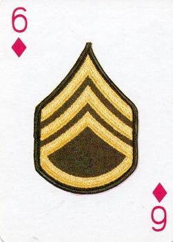 1986 The Military Playing Card Co. U.S. Rank Insignia Playing Cards #6♦ Staff Sergeant Front