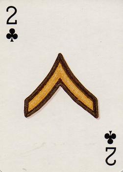 1986 The Military Playing Card Co. U.S. Rank Insignia Playing Cards #2♣ Private Second Class Front