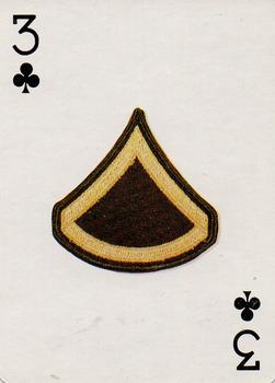 1986 The Military Playing Card Co. U.S. Rank Insignia Playing Cards #3♣ Private First Class Front