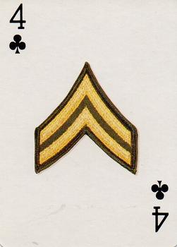 1986 The Military Playing Card Co. U.S. Rank Insignia Playing Cards #4♣ Corporal Front