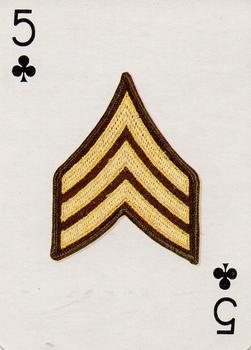 1986 The Military Playing Card Co. U.S. Rank Insignia Playing Cards #5♣ Sergeant Front