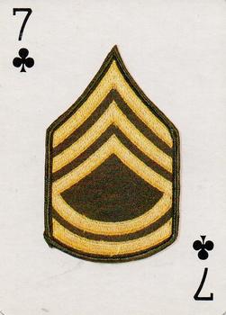 1986 The Military Playing Card Co. U.S. Rank Insignia Playing Cards #7♣ Sergeant First Class Front