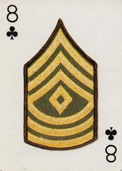 1986 The Military Playing Card Co. U.S. Rank Insignia Playing Cards #8♣ First Sergeant Front