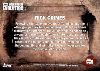 2017 Topps The Walking Dead: Evolution - Brown #5 Rick Grimes Back