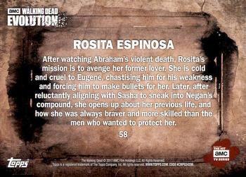 2017 Topps The Walking Dead: Evolution - Brown #58 Rosita Espinosa Back