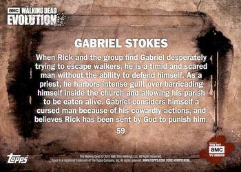 2017 Topps The Walking Dead: Evolution - Brown #59 Gabriel Stokes Back