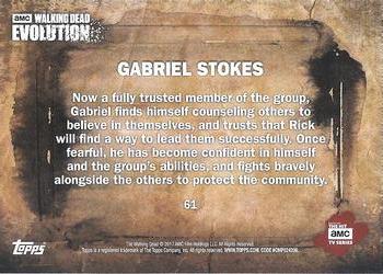 2017 Topps The Walking Dead: Evolution - Brown #61 Gabriel Stokes Back