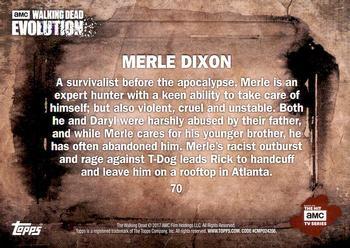 2017 Topps The Walking Dead: Evolution - Brown #70 Merle Dixon Back