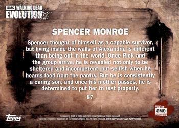 2017 Topps The Walking Dead: Evolution - Brown #87 Spencer Monroe Back