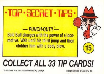 1989 O-Pee-Chee Nintendo #15 King Hippo / Great Tiger / Piston Honda / Bald Bull Back