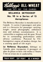 1946 Kellogg's All Wheat Miscellany (FC9-2) #Aeroplanes 10 Bellanca Skyrocket Back